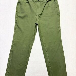 DG2 by Diane Gilman Olive Green Straight Leg Jeans
